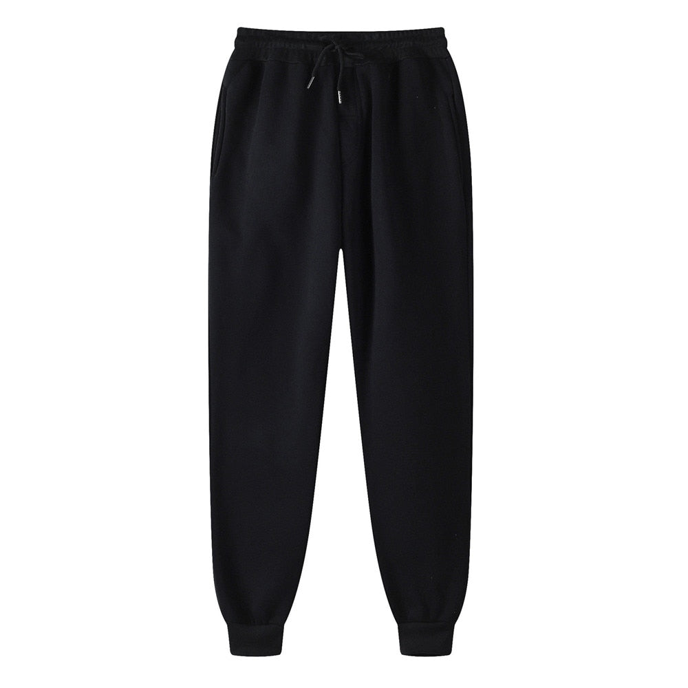 Schwarze Jogginghose aus Baumwolle, elastischer Bund, Kordelzug, bequeme Sportbekleidung.
