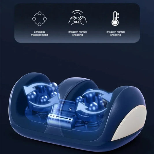 Extra stor elektrisk shiatsu-fot- och vadmassageapparat med värme – Orion