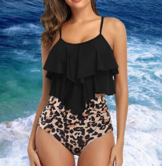 Tankini med volanger och hög midja – Neriah