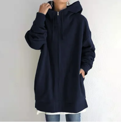 Överdimensionerad damhoodie med dragkedja och huva – Höstunderverk Meliora