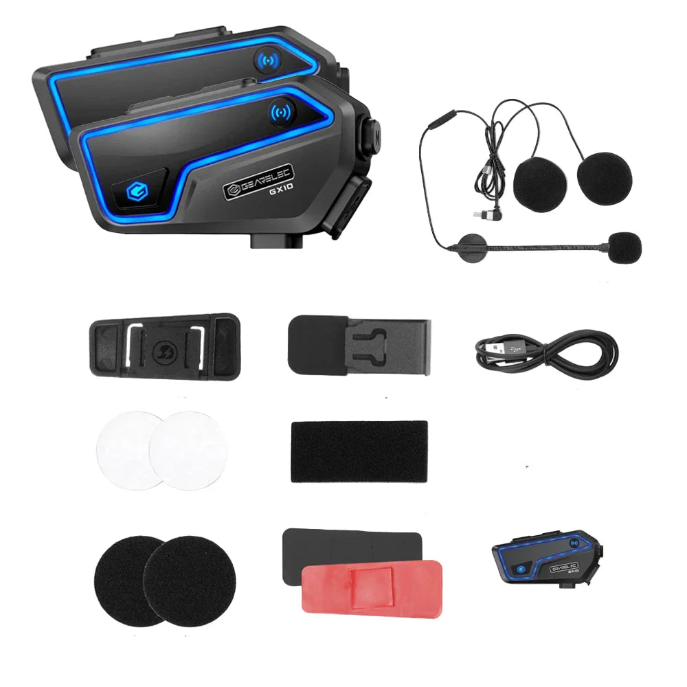 Bluetooth-motorcykelintercom för 10 förare & IP67 vattentät – RideSync