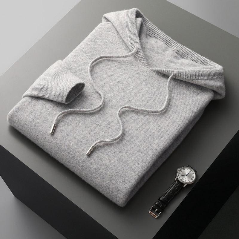 Herrhoodie i merinoull – Cassiano höstedition