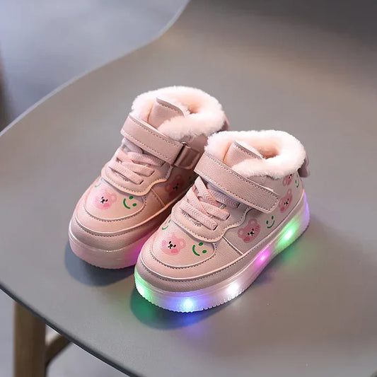 Höstlysande barn-LED-sneakers med komfortsula – HöstGlimmerSteg
