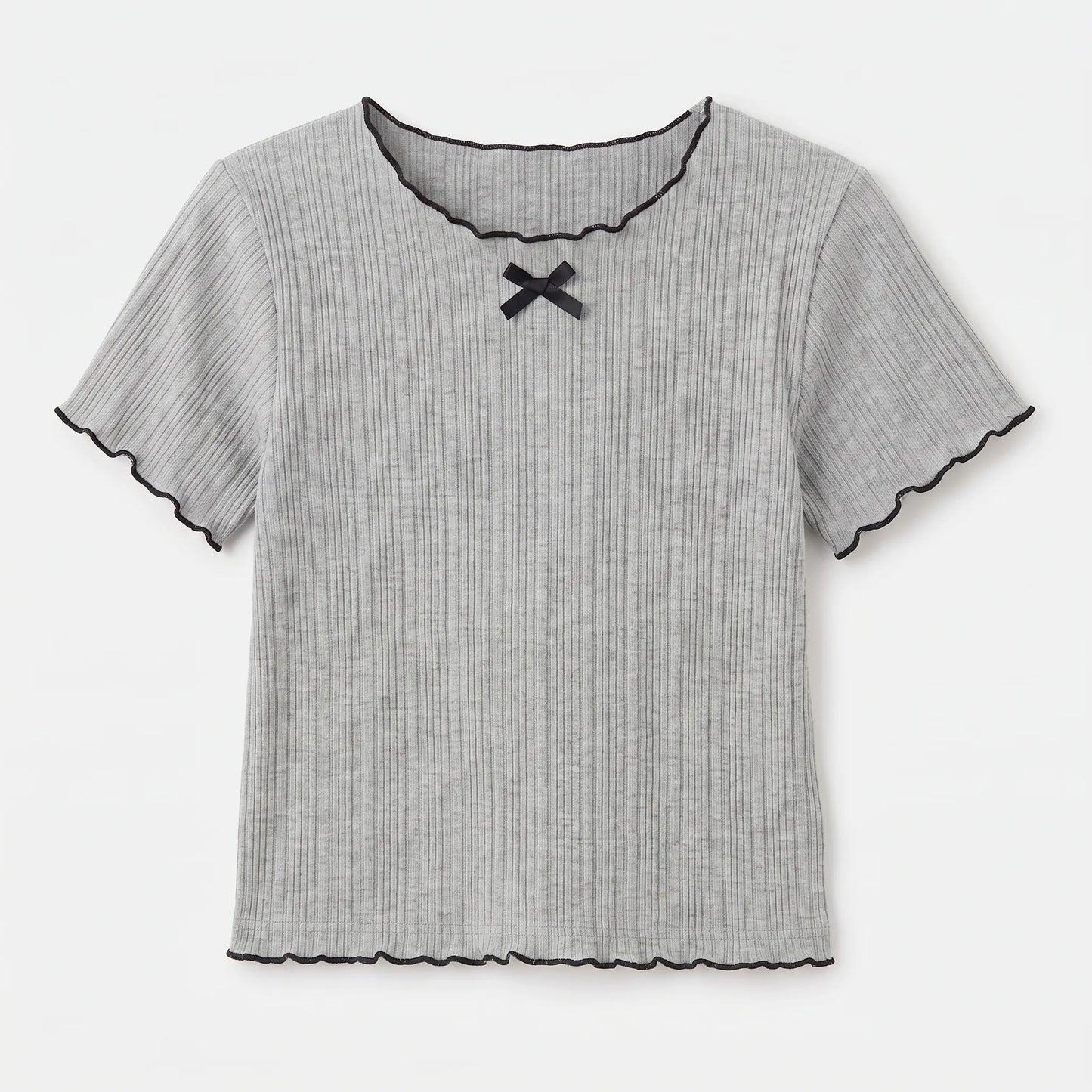 Short-Sleeve Ribbed Children's Top - Ribbony