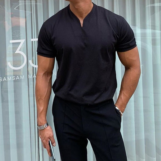 Men's Slim Fit V-Neck T-Shirt - Athletic Style for the Season 2