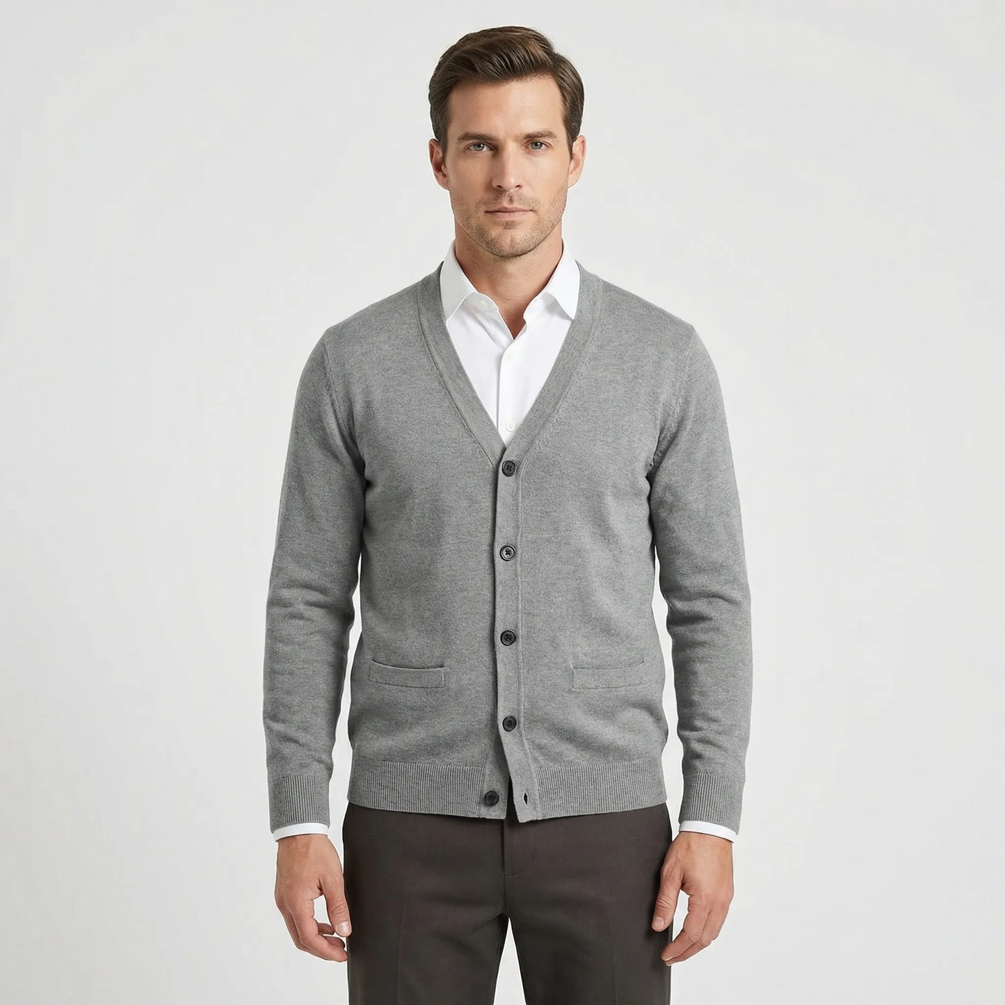 Vorgeformte V Hals Strickjacke - Gino