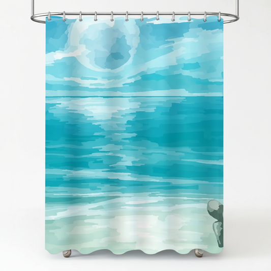 Wasserabweisender Duschvorhang Stoff - SeaBlur