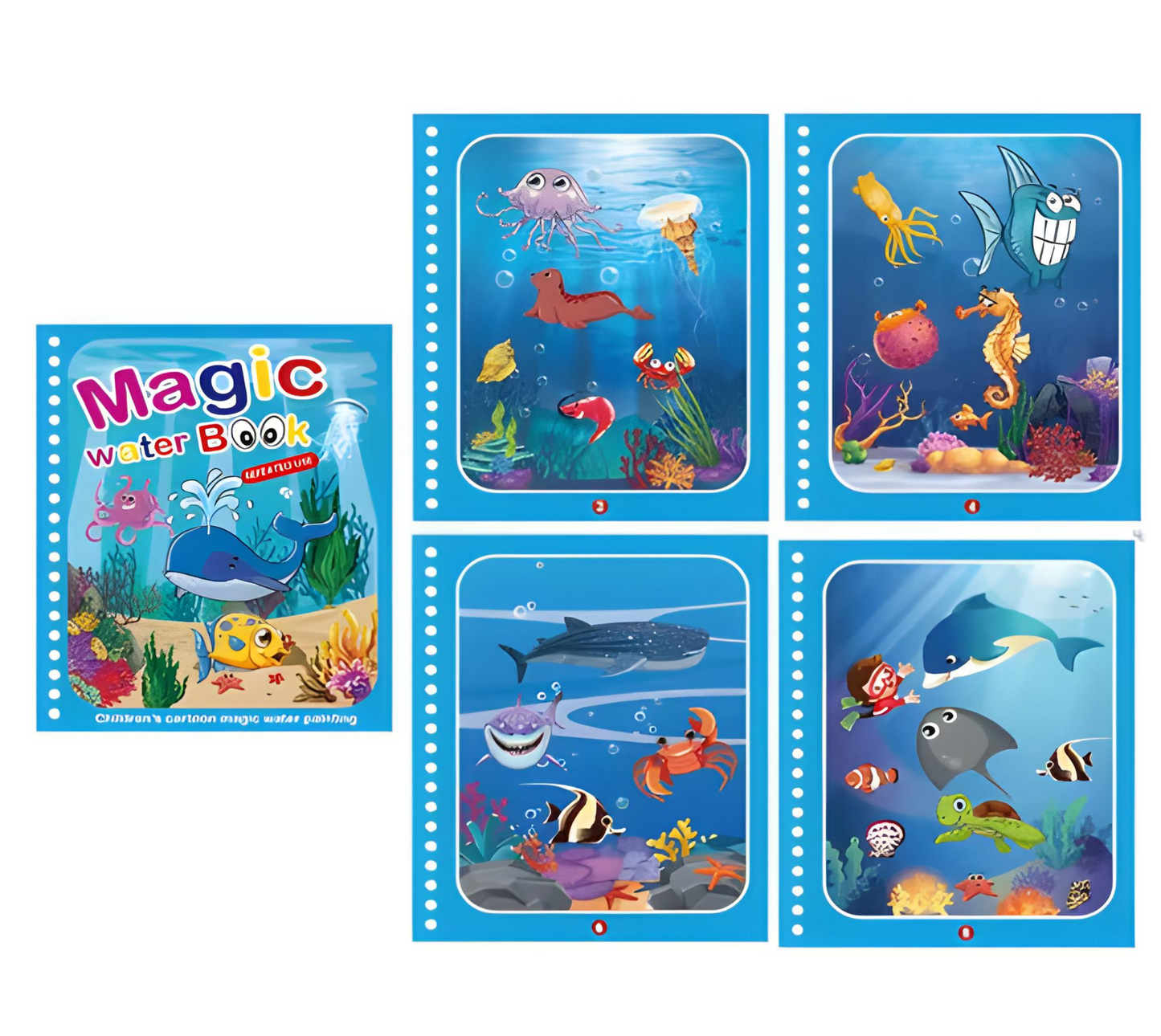 Vattenmålbok Set – Magisk målarglädje utan kladd (4-pack)