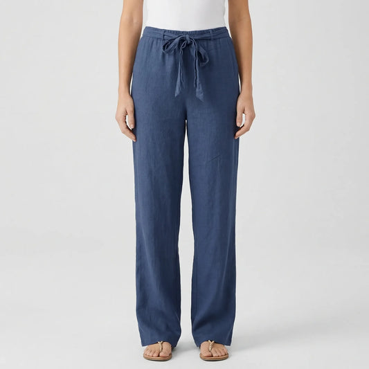 Wide-Leg Tie-Waist Women's Trousers - Laverne