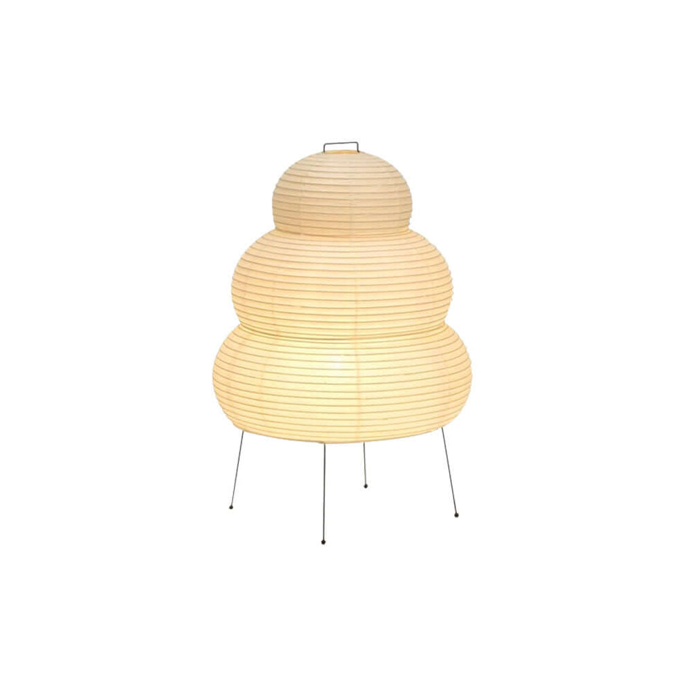 Akari Tischlampe, Papier, dreibeinig, beige, modernes Design, Innenbeleuchtung, dekorativ.