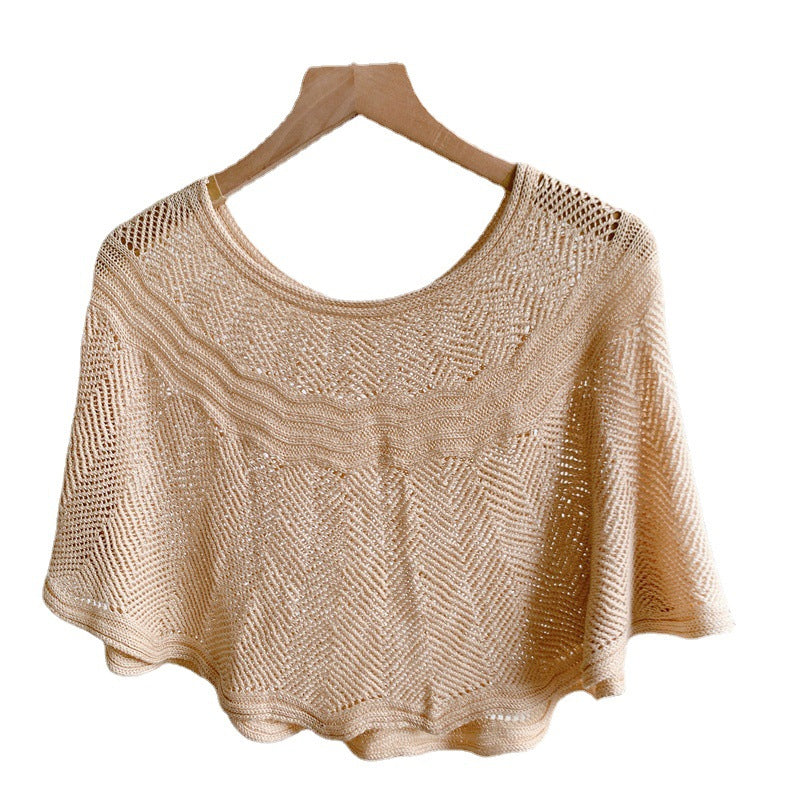 Damhalsduk i is-silke med stickad kant och UV-skydd – Amira