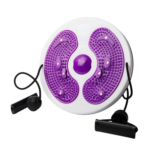 Lila Balance Board mit Griffen, Fitnessgerät für Gleichgewichtstraining und Muskelaufbau.