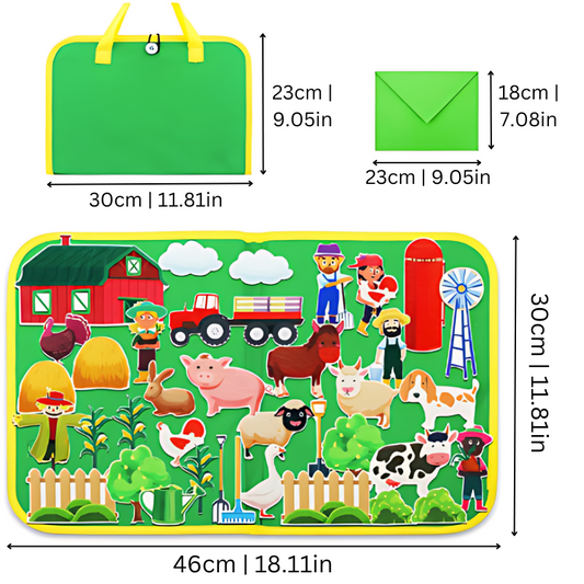 Bauernhof-Puzzle für Kinder, 46x30cm, bunte Tierfiguren, Lernspielzeug, Tragetasche inklusive.