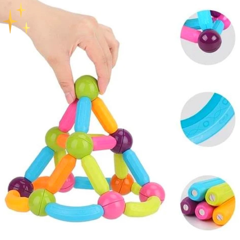 Bunte magnetische Bausteine für Kinder, geometrisches Spielzeug, Lernspielzeug, Kunststoff.