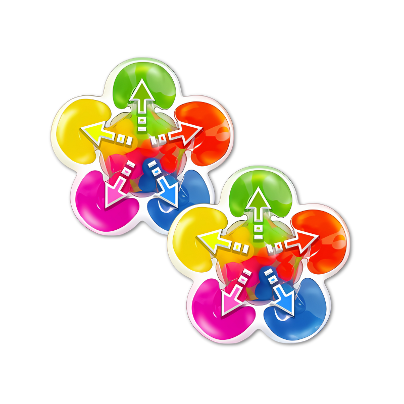 Buntes 2er-Pack Babyspielzeug, Kunststoff, pädagogisch, motorische Fähigkeiten, Kleinkinder.