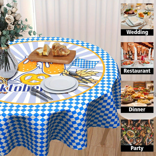 Rund duk i polyester (152 cm och 178 cm) – WiesnTisch Oktoberfest 2026