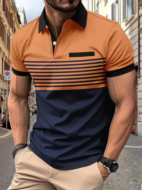 Randigt sommar-polo för herrar – Damian