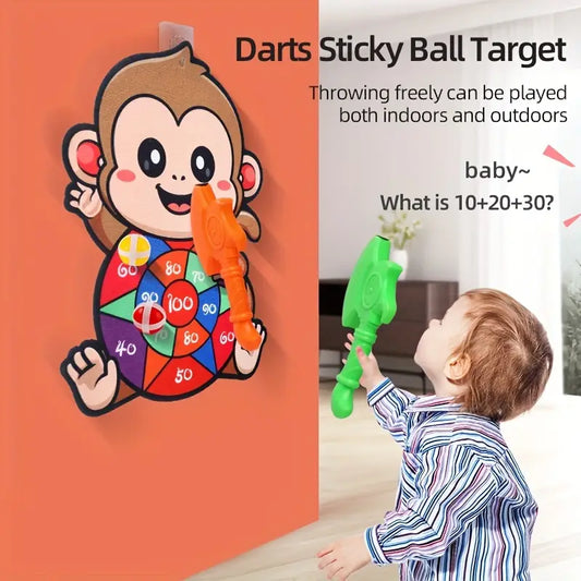 Kinderspielzeug Affen-Dart-Zielscheibe, bunt, Klettverschluss, Indoor-Outdoor-Spielzeug