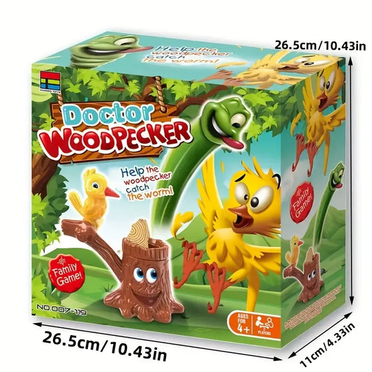 Brettspiel "Doctor Woodpecker" für Kinder, lustiges Familienspiel, ab 4 Jahren, bunt.