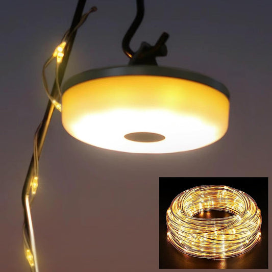 LED-Deckenleuchte mit warmweißem Licht und Lichterkette, energiesparend, modern.