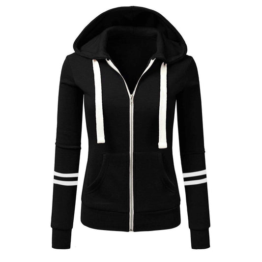 Dam-hoodie med huva och dragkedja i ull – Beatrice