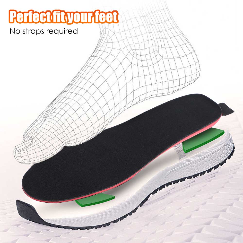 Schuheinlage schwarz, ergonomisch, stoßdämpfend, für optimalen Komfort, ohne Riemen.