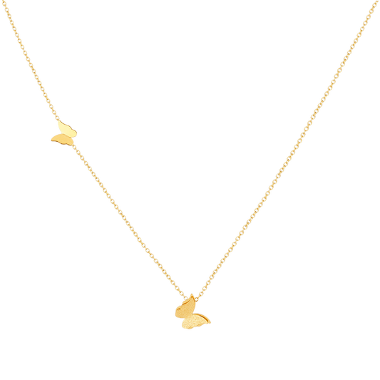 Goldene Schmetterlingskette, zartes Design, Damen-Schmuck, modisches Accessoire, Geschenkidee.