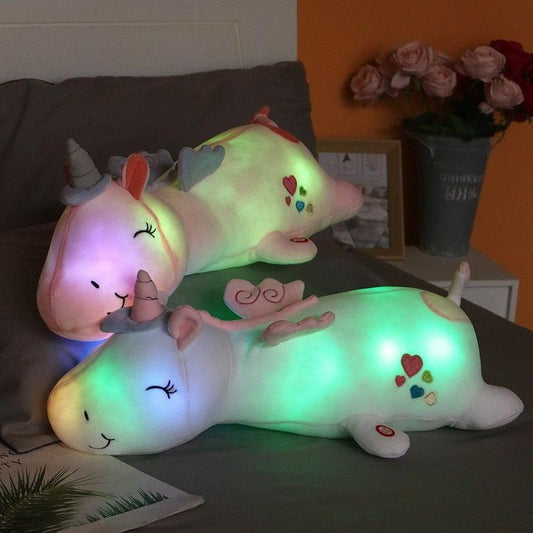 Lysande plysch-enhörning med LED-funktion – Glowie
