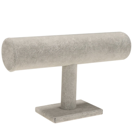 Grauer Samt-Uhrenständer, zylindrisch, für Armbanduhren, Schmuckaufbewahrung.