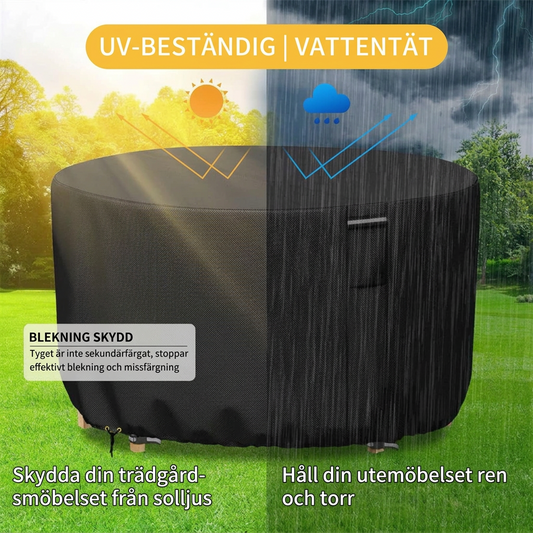 Kraftigt runt överdrag för uteplatsmöbler med luftventil