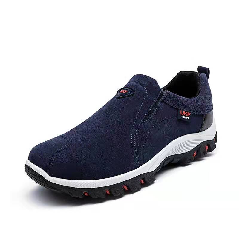 Dunkelblauer Herren-Sportschuh, rutschfest, atmungsaktiv, UKF Sport, Outdoor, Wandern.