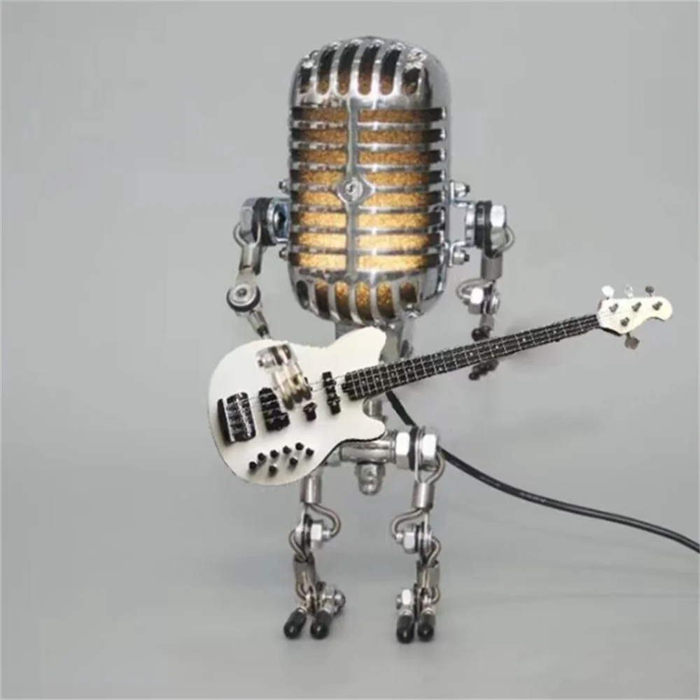 Dekorativ mikrofonrobotlampa med gitarr – Max