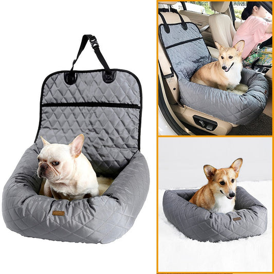 Graues Hundebett Auto Rücksitz, wasserdicht, rutschfest, für kleine Hunde, Reisen.
