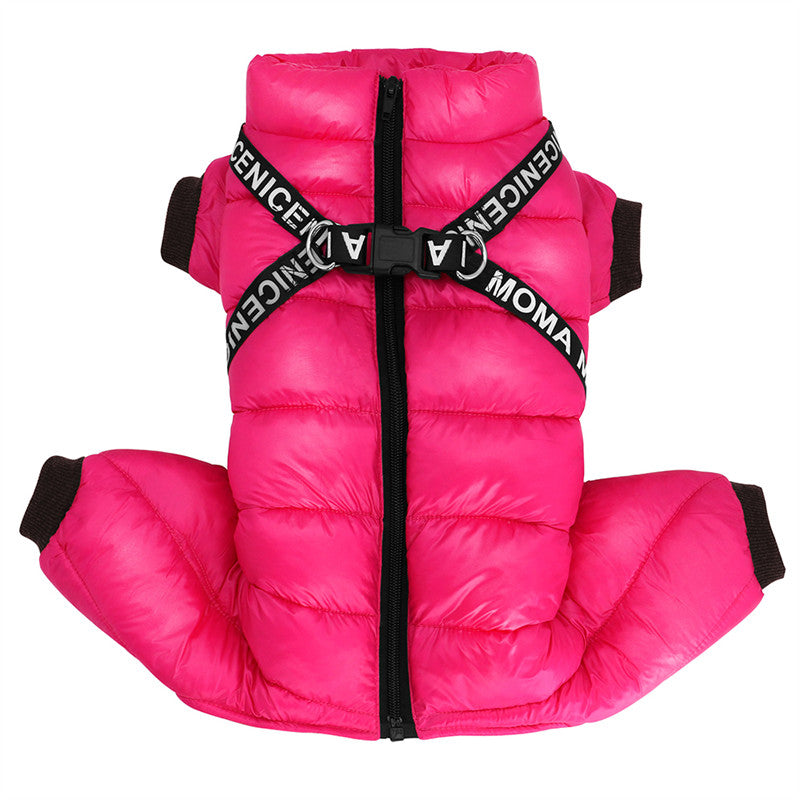Pinker Hundemantel mit Reißverschluss, warm, wasserabweisend, für kleine Hunde, Winterkleidung.