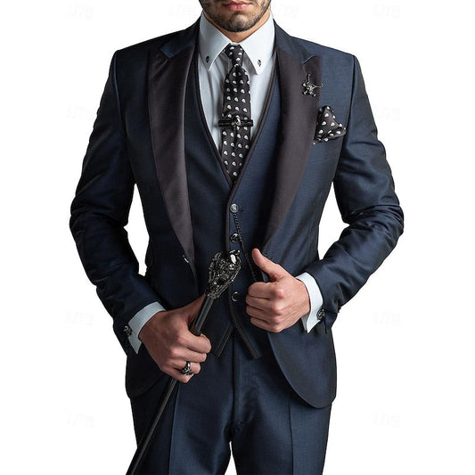 Men's Elegant Three-Piece Tailored Occasion Suit Set 2