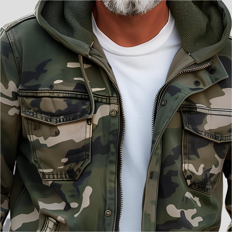 Herrhoodie i höstlig camouflage-look – Bruno