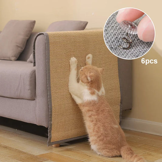 Katzenkratzschutz Sofa, beige, 6-teilig, Kratzmatte, Möbel-Schutz, Krallenpflege.