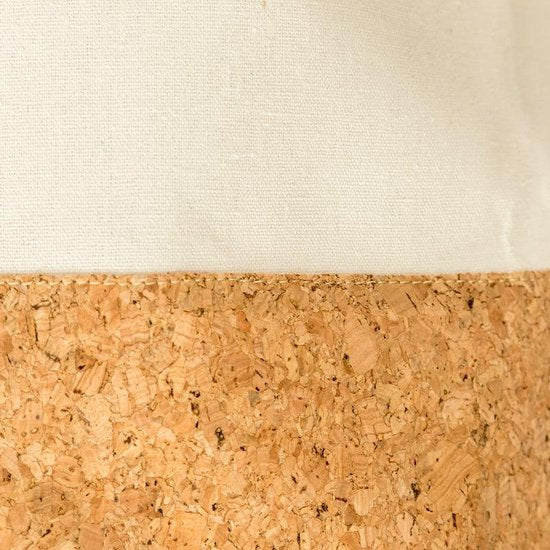 Kork und Baumwollstoff, beige, nachhaltiges Material, umweltfreundlich, Texturansicht