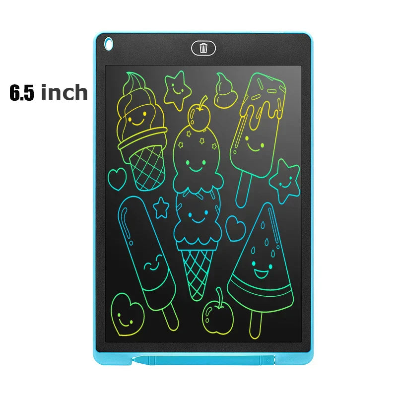6,5-Zoll-LCD-Schreibtafel, blau, für Kinder, tragbar, umweltfreundlich, Zeichnen und Notizen.