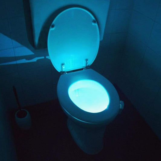 Leuchtende Toilettenlampe, blaues LED-Nachtlicht, Badezimmerbeleuchtung, energiesparend