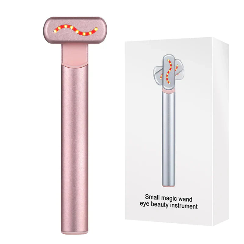 Rosa Augenmassagegerät, Anti-Aging, tragbar, glatte Haut, Faltenreduktion, Schönheitspflege.
