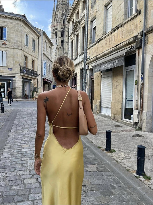Elegant gul sommarklänning – Juliette