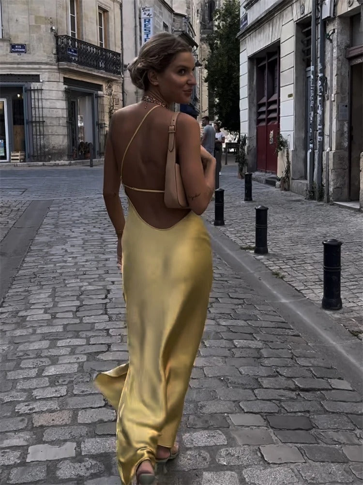 Elegant gul sommarklänning – Juliette