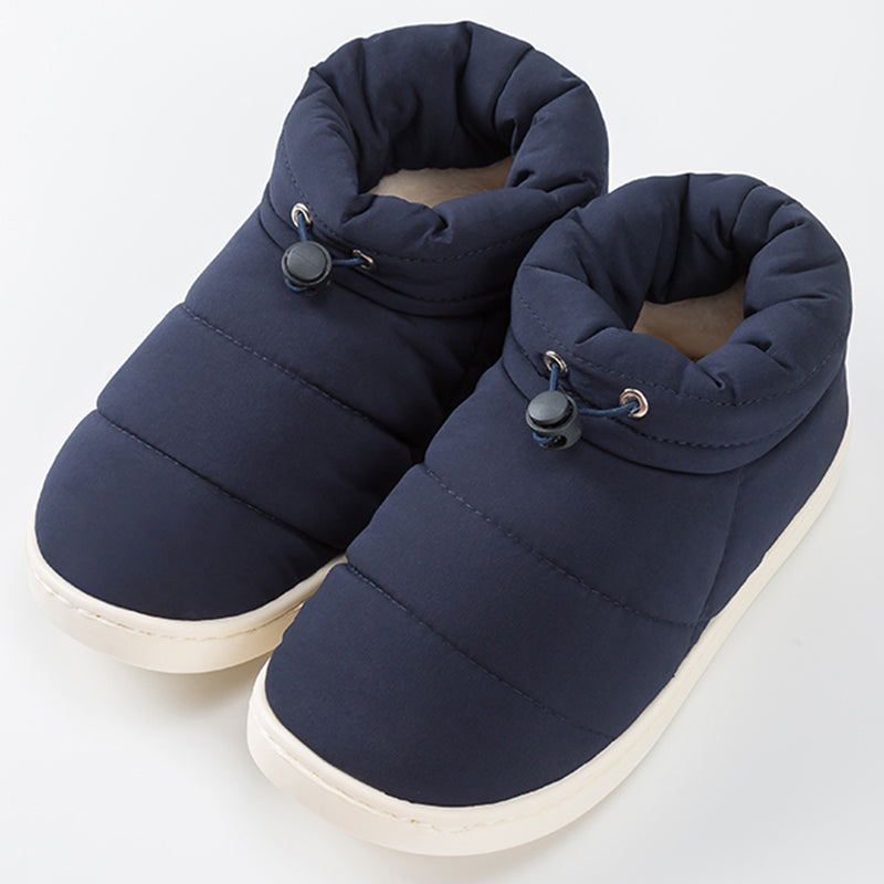 Dunkelblaue Schneestiefel, gefüttert, rutschfeste Sohle, Winterstiefel für Damen.