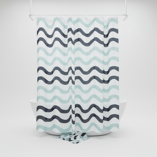 Zweiseitiger Wellenstoff Duschvorhang - AquaDivide