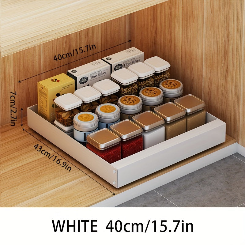 Weißes Küchenregal 40cm, Gewürzaufbewahrung, Holzoptik, platzsparend, modern.