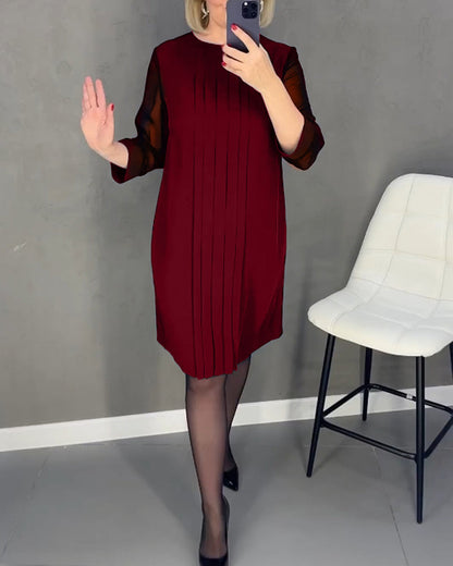 Elegant höstskiftklänning med mesh-detaljer – Gabrielle