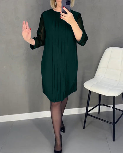 Elegant höstskiftklänning med mesh-detaljer – Gabrielle