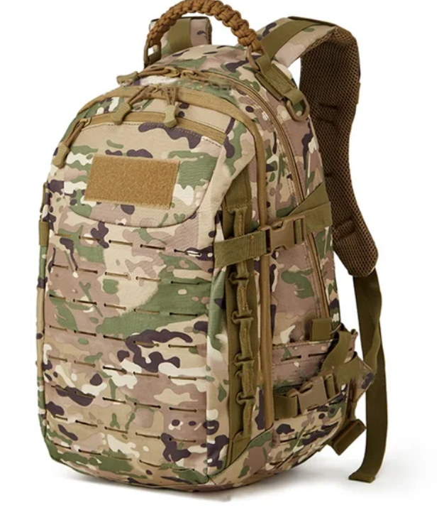 Tarnmuster-Rucksack, Outdoor, wasserdicht, robust, vielseitig, für Camping und Wandern.