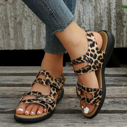 Avslappnade dam sandaler med kardborreband – Nina